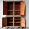 18TH CENTURY BLUE PAINTED STEP BACK CUPBOARD Vintage FOUND | MARKED