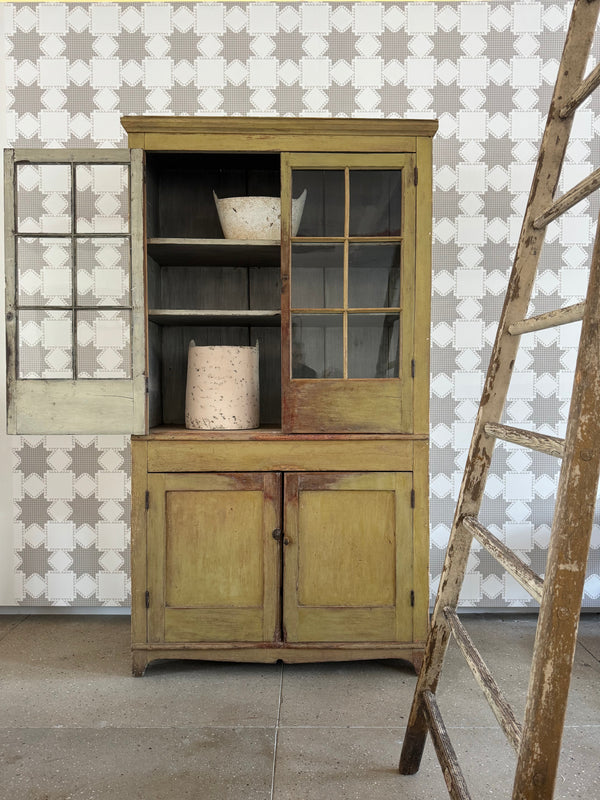 19TH CENTURY PAINTED CUPBOARD Vintage FOUND | MARKED