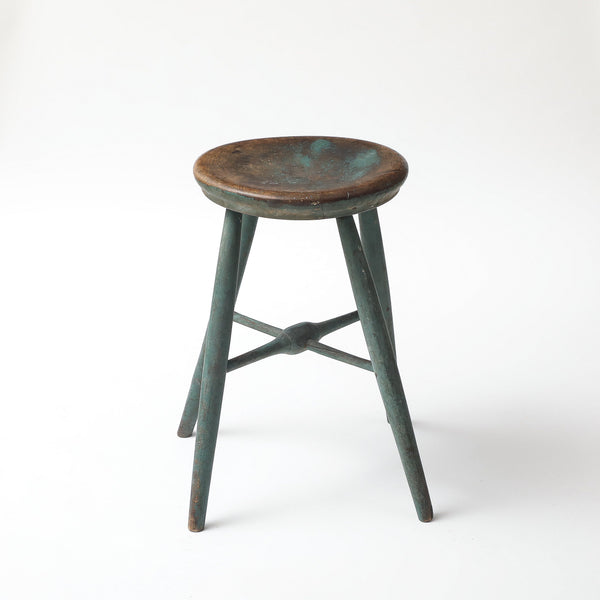19TH CENTURY PAINTED WINDSOR STOOL Vintage FOUND | MARKED