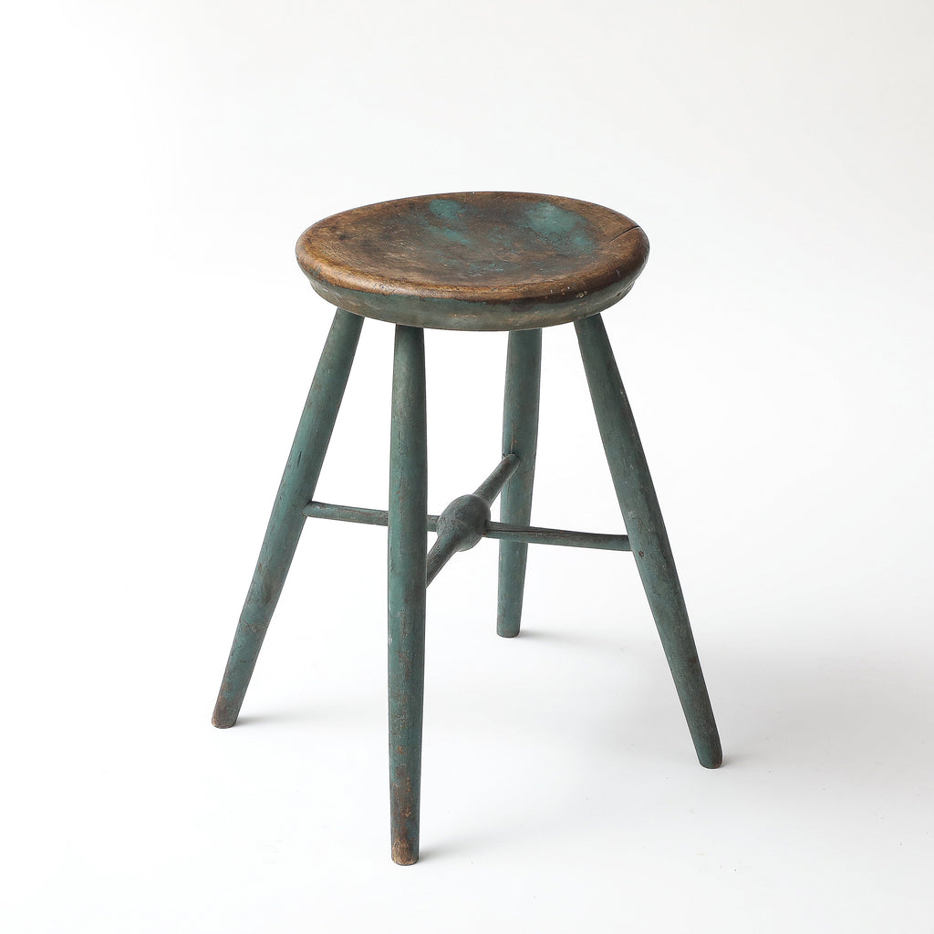19TH CENTURY PAINTED WINDSOR STOOL Vintage FOUND | MARKED