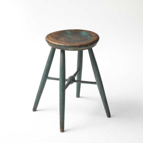 19TH CENTURY PAINTED WINDSOR STOOL Vintage FOUND | MARKED