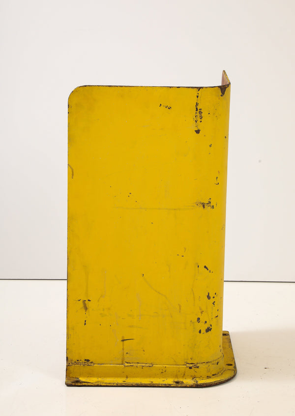 INDUSTRIAL YELLOW SCULPTURAL OBJECT Vintage FOUND | MARKED