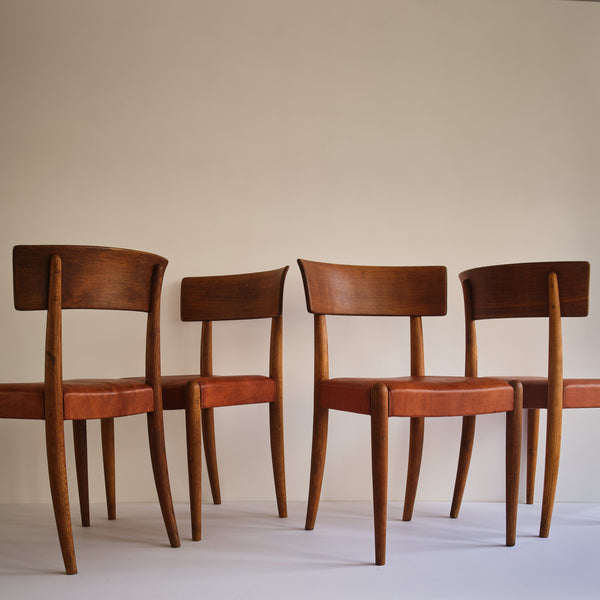 KAJ GOTLOB | SET OF FOUR OAK “KLISMOS” CHAIRS Vintage FOUND | MARKED