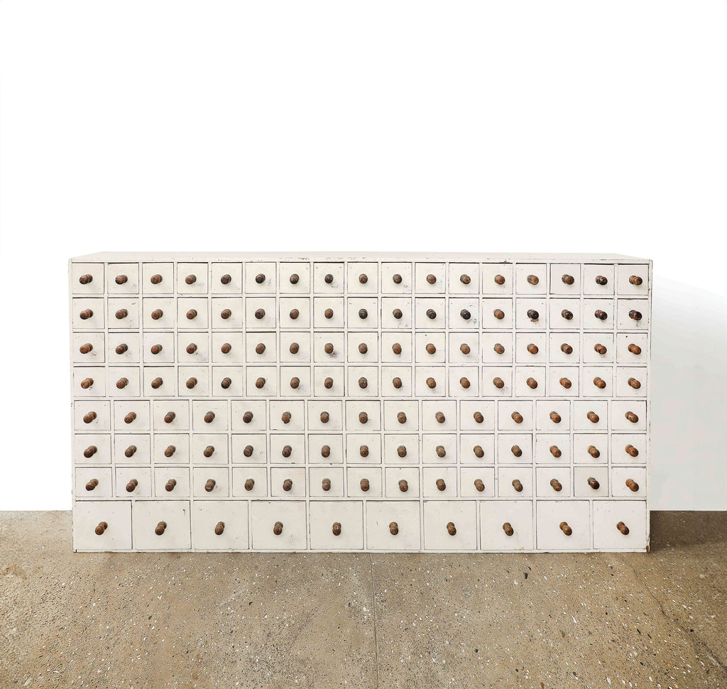 PAINTED APOTHECARY CHEST OF DRAWERS Vintage FOUND | MARKED