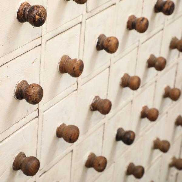 PAINTED APOTHECARY CHEST OF DRAWERS Vintage FOUND | MARKED