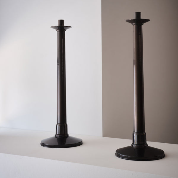 PAIR OF TALL BRASS CANDLESTICKS Vintage FOUND | MARKED