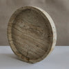 ROUND ITALIAN TRAVERTINE TRAY Vintage FOUND | MARKED