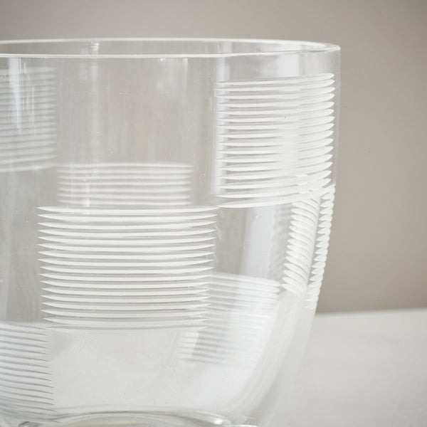 Walter Dorwin Teague | Glass Etched Vase Vintage FOUND | MARKED