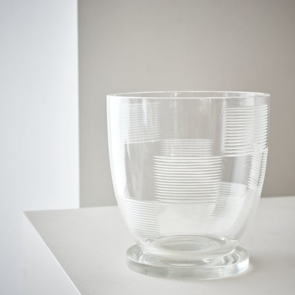 Walter Dorwin Teague | Glass Etched Vase Vintage FOUND | MARKED