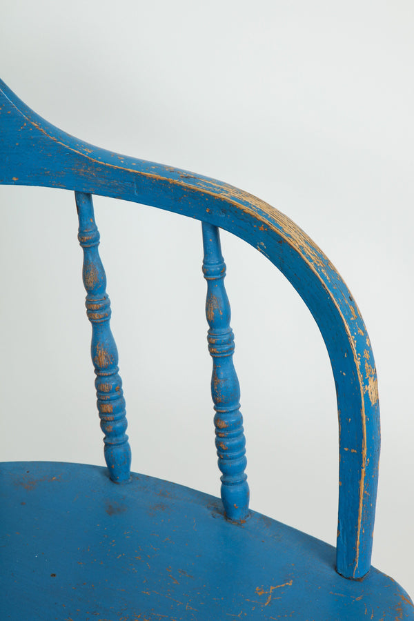BLUE PAINTED WINDSOR CHAIRS Vintage FOUND | MARKED