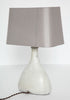 GLAZED STONEWARE TABLE LAMP & CUSTOM SHADE Lighting FOUND | MARKED