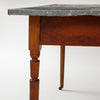 ZINC-TOP TABLE WITH TURNED LEGS FOUND | MARKED